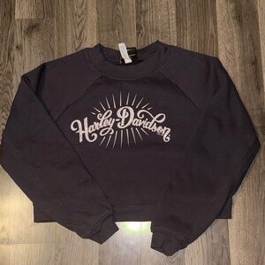 Harley-Davidson Charcoal GraySweatshirt with White Script Logo With Sparkles ✨